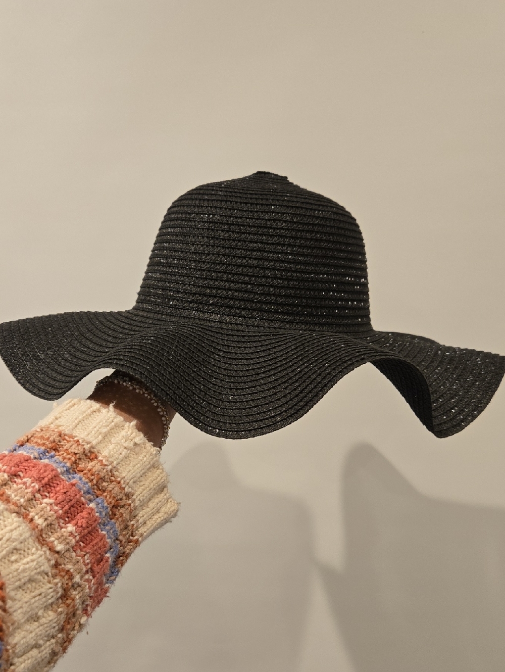 Women’s Black Wide-Brim Sun Hat
